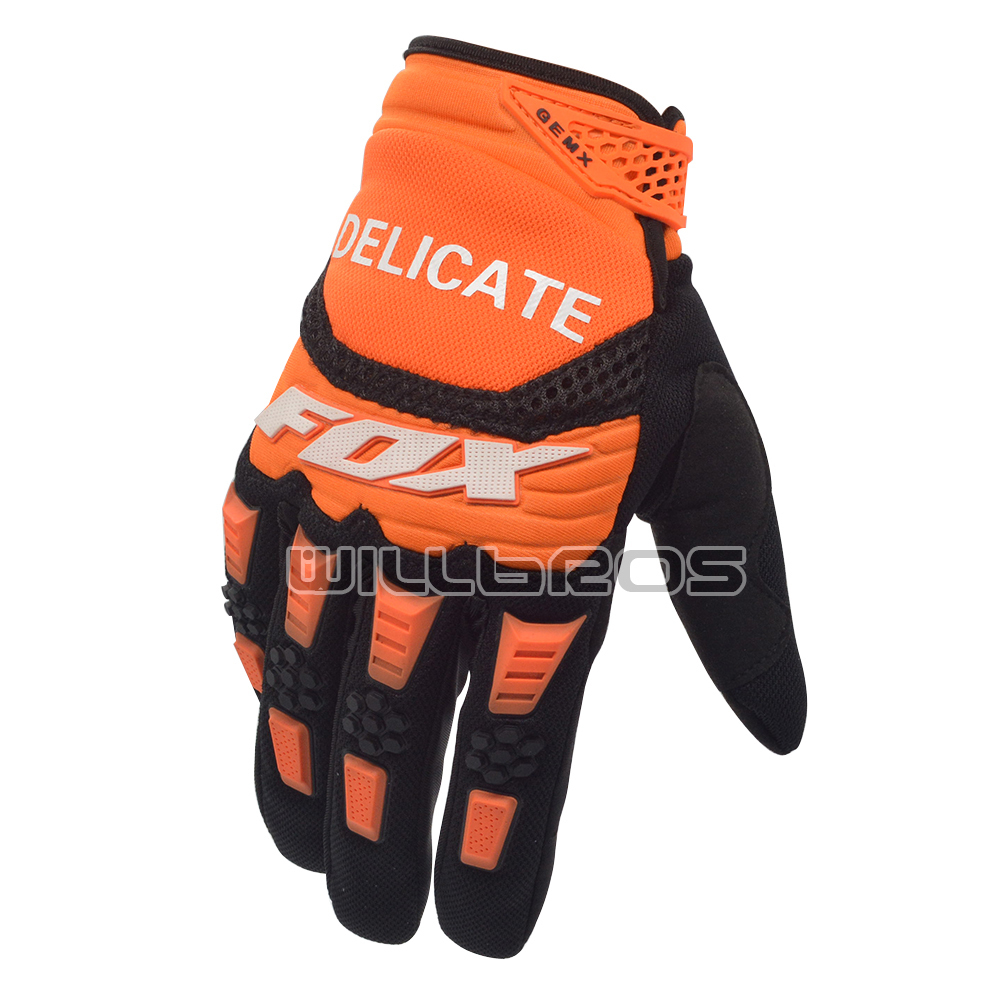 

Delicate Fox Pawtector Orange Cylcing Dirt Bike Racing Off Road ATV MTB DH MX Race Gloves, Blue;gray