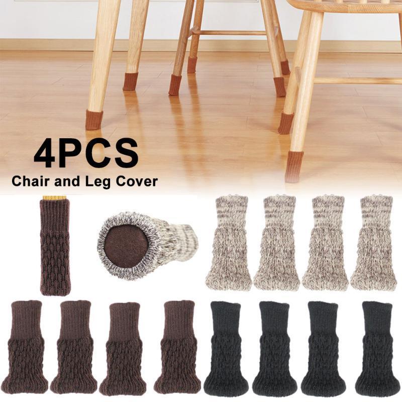 

4PCS Knitted Chair Foot Cover Non-slip Table Legs Chair Legs Furniture Foot Socks Floor Protection Pads Moving Noise Reduction1
