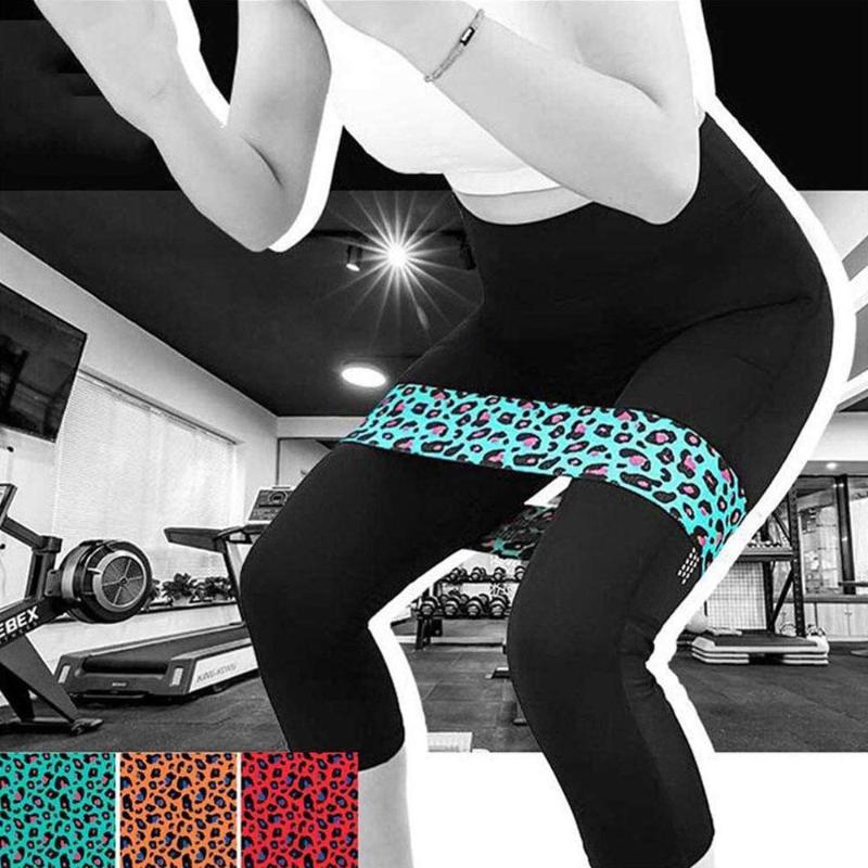 

Leopard print squat belt Yoga buttocks anti-slip latex silk cotton tension band resistance band