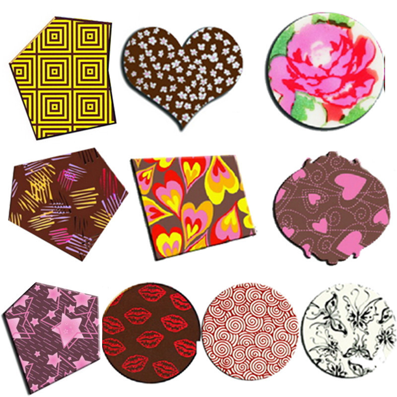 

10pcs,Chocolate Transfer Sheet,Flower Heart lips, Heart,Rose,ButtTrans,Stay,Chocolate Mold,decoration for chocolate T200703