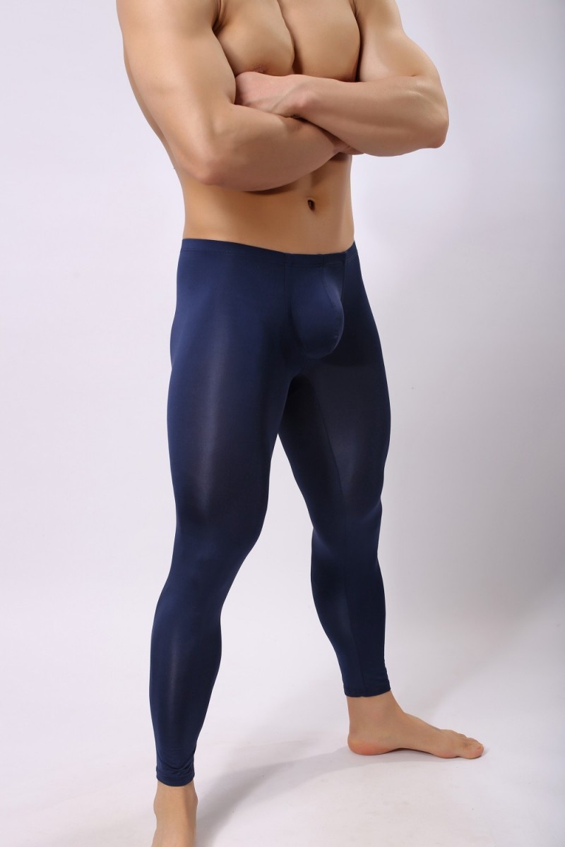 2020 Men Sexy Sleep Bottoms Ice Silk Ultra Thin Transparent Penis Pouch