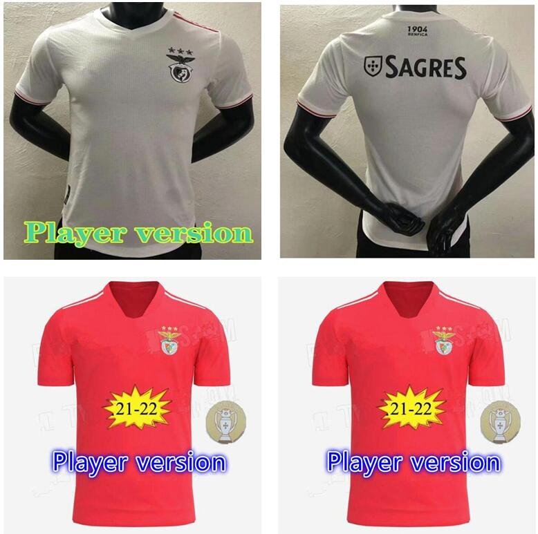 Version du joueur 2021 2022 BENFICA KIT KIT DE SOCCER JERSEY 20 21 22 HOME TROISIÈME PIZZI RAFA SEFEROVIC WALDSCHMIDT DARWIN ETWGHQ