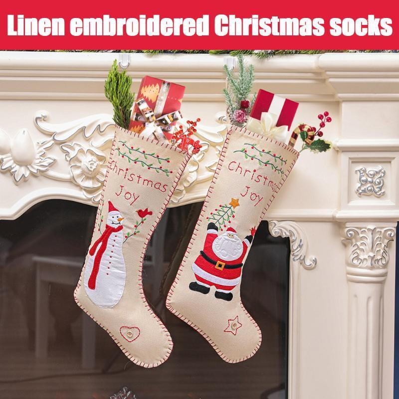 

Christmas Decoration Santa Claus Socks Candy Socks Gift Christmas 2020 Ornament Tree Décoration Noel1