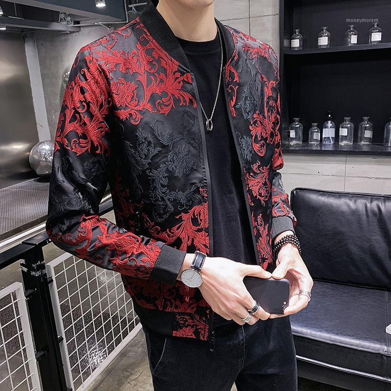 

Black Spring Autumn Jacquard Coat Male Bomber Streetwear Clothes 2020 Men's Slim Fit Casual Dress Baseball Jacket1, Green