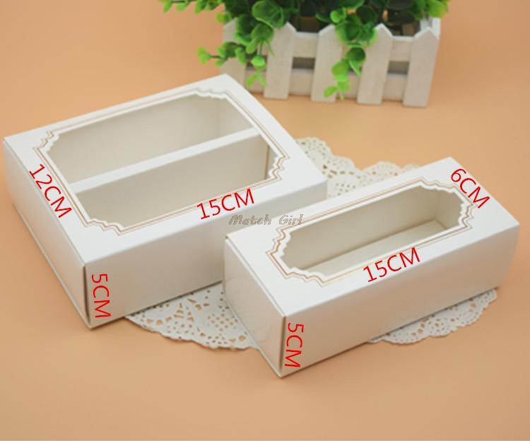 

10pcs/lot-5/10 pieces Blank Clear Window Macarons White Paper Box Chocolate Cookies Candy Snack Storage Party Gifts Packaging