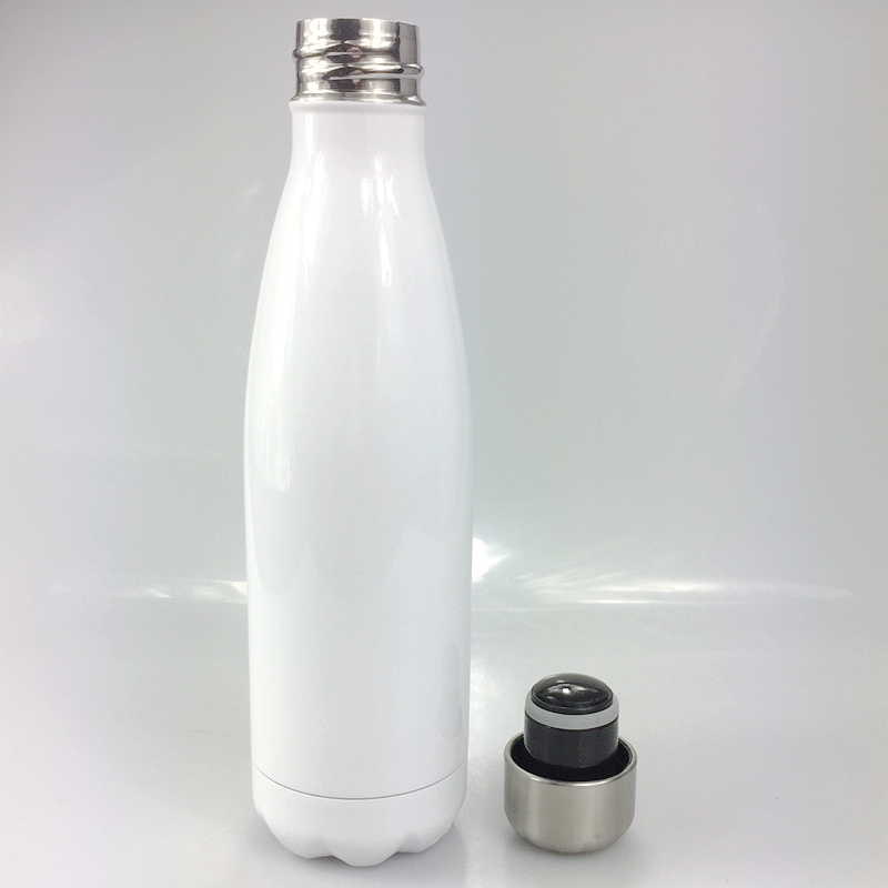 

DIY Sublimation 17oz Cola Bottle Blank Stainless Steel 500ml Water Tumblers Double Wall Vacuum Heat Transfer Printing Insulated Cans KKF2368