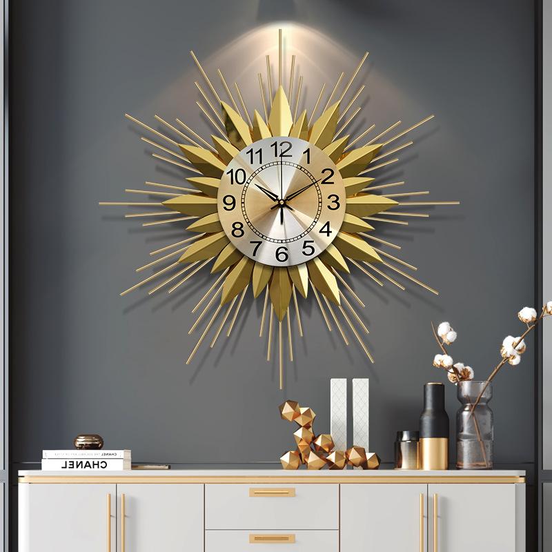 

Nordic light luxury clock living room household bedroom decorative hanging wall clock modern simple atmospheric watch