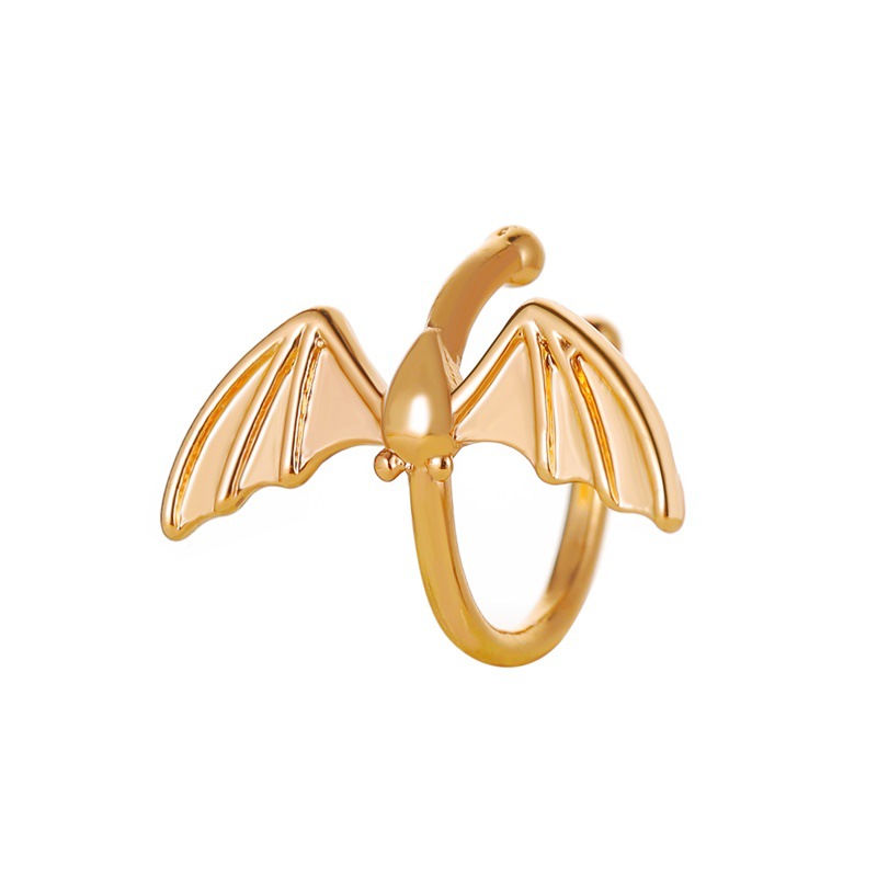 

Halloween personality retro bat ear clip without pierced couple earrings simple wings ear bone clip Gothic earrings