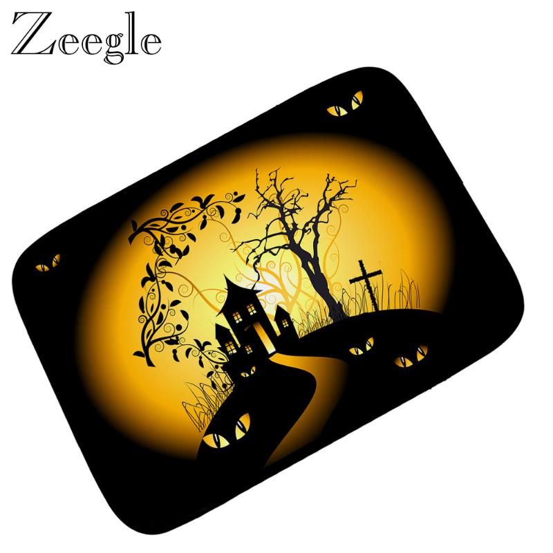 

Zeegle Door Mat Cartoon Halloween Funny Floor Mat Anti-slip Bathroom Carpet Kitchen Rug Bedside Carpet Absorbent Outdoor, Tgk