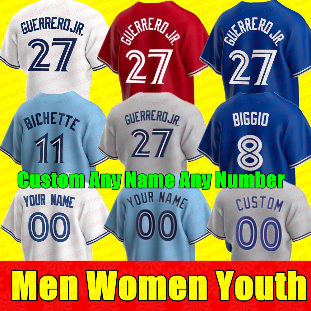 

New Men Women Youth kids Jersey VLADIMIR GUERRERO JR. CAVAN BIGGIO HYUN-JIN RYU YAMAGUCHI RANDAL TORONTO GRICHUK DRURY HERNANDEZ BLUE JAYS GEORGE SPRINGER jerseys, Gk+league patch