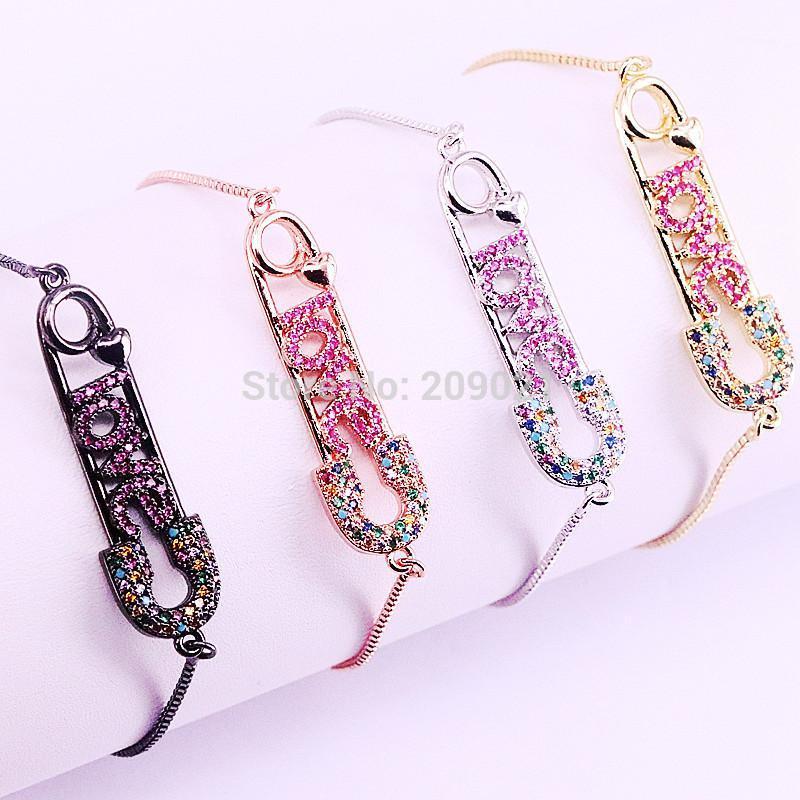

10Pcs New Trendy Micro Pave Cubic Zirconia Charm Connector Bracelets, Lover Gift1