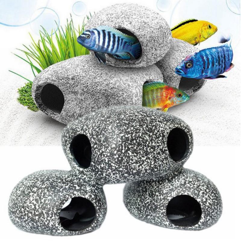

New Ceramic Rock Cichlid Stone Cave Aquarium Decoration Fish Tank Pond Ornament Decoration Shrimp Breeding Aquarium Supplies