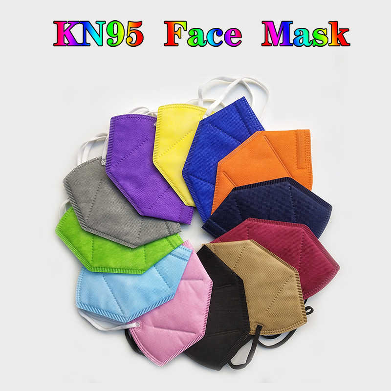 

KN95 Mask Multicolor Dust-proof 5 Layers Of Protection 95% Filtration Face Mask Non-woven Fabric Black KN95 Face Masks
