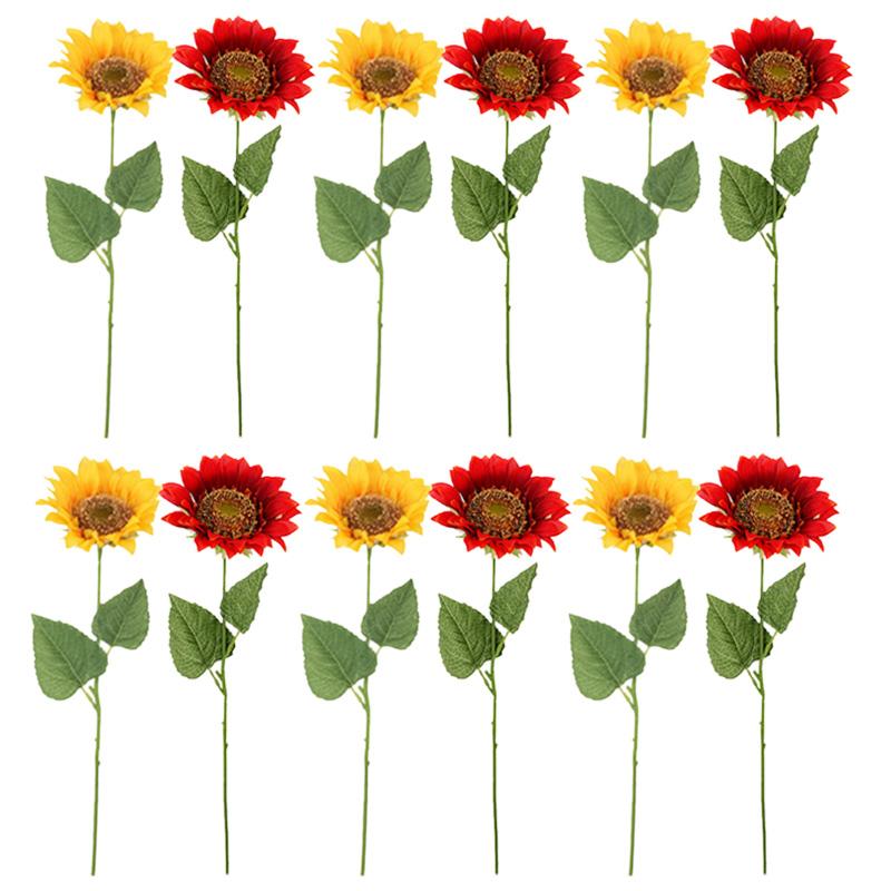 

12 pack artificial sunflower 17.7 inch artificial flower silk flower fake plant for wedding home party decoration