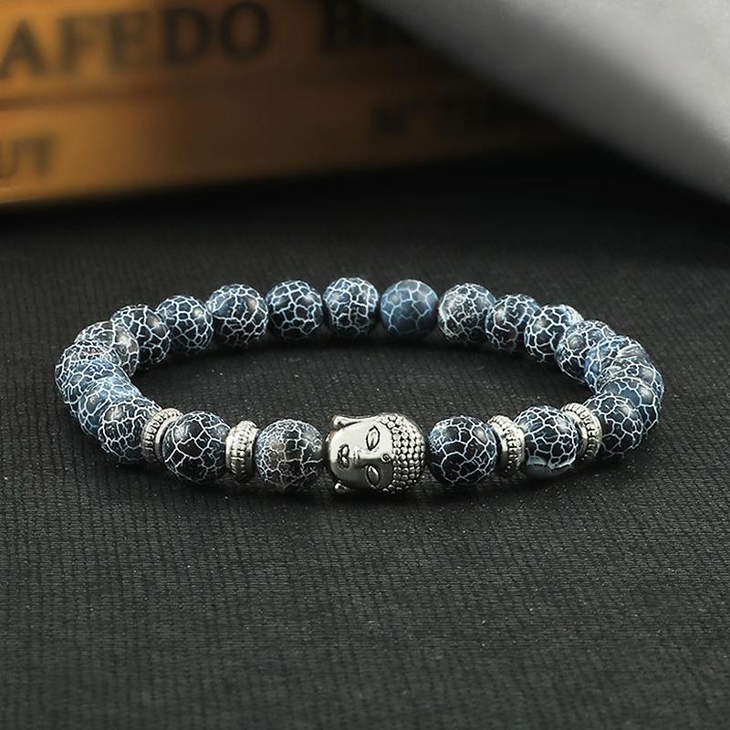 

Natural Tiger Eye Black Lava Stone Bracelet for Men Woman Yoga Prayer Beads Buddha Head Charm Bracelets Fashion Jewelry Pulseira