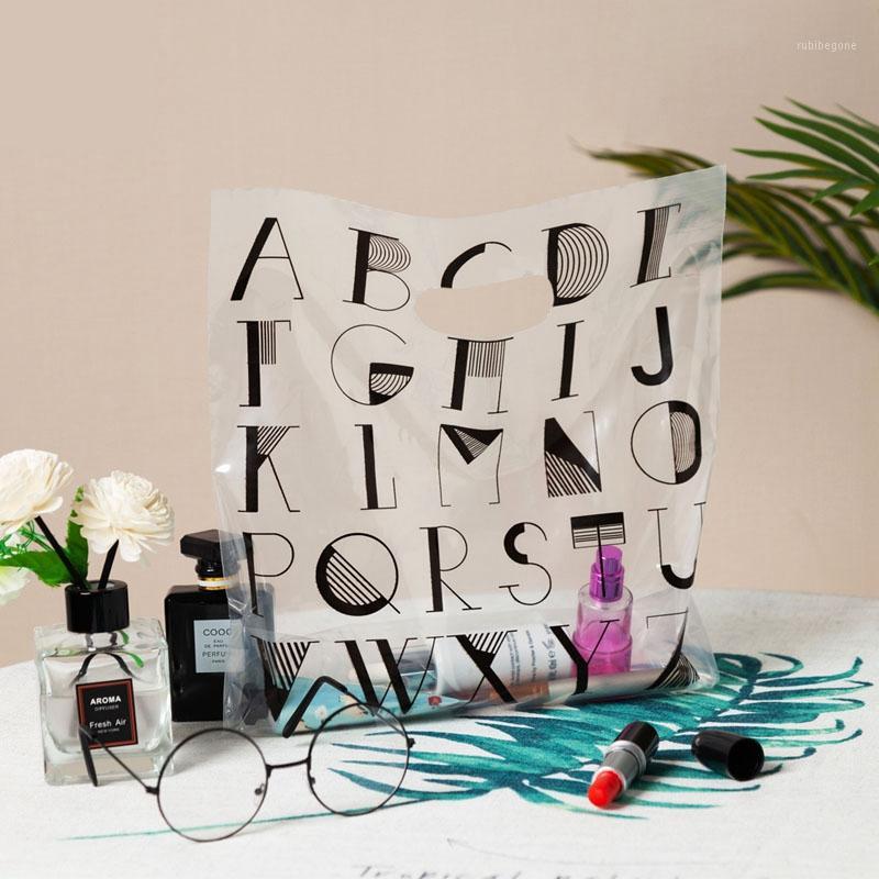 

50pcs/lot high quality thickening transparent letters portable plastic bags,bread baking cakes portable packaging bags1