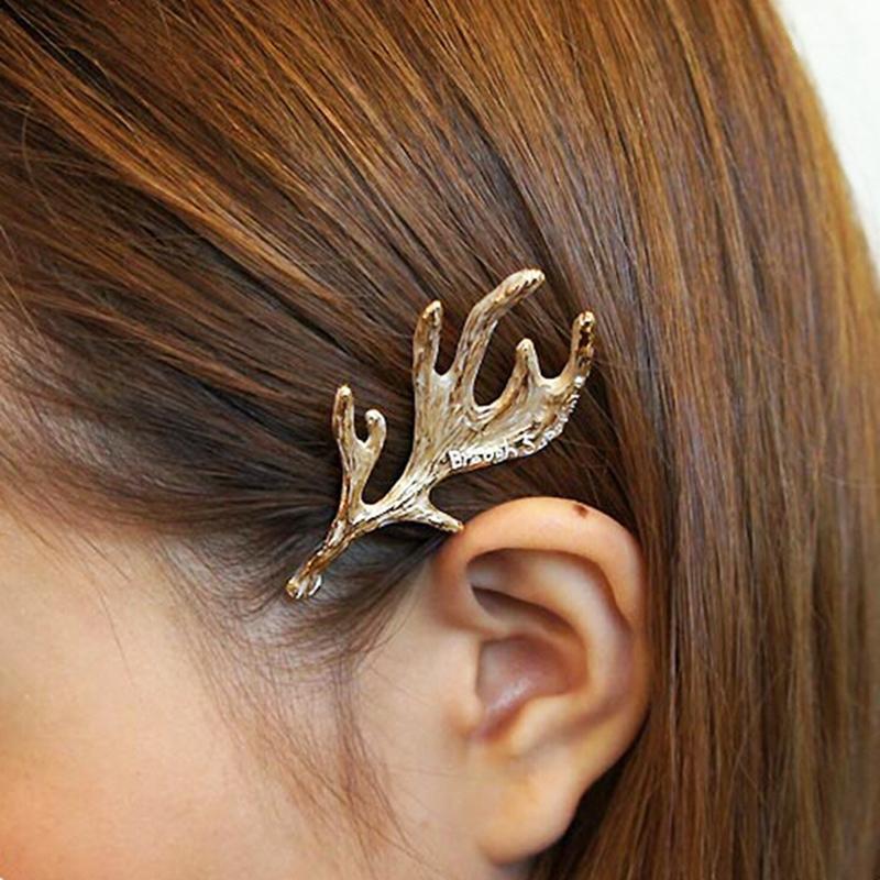 

Antler Twig Alloy Side Clip Hairpin Women Hairpins Vintage Metal Tree Branches Hair Clips For Girls Accessories & Barrettes, Golden;silver