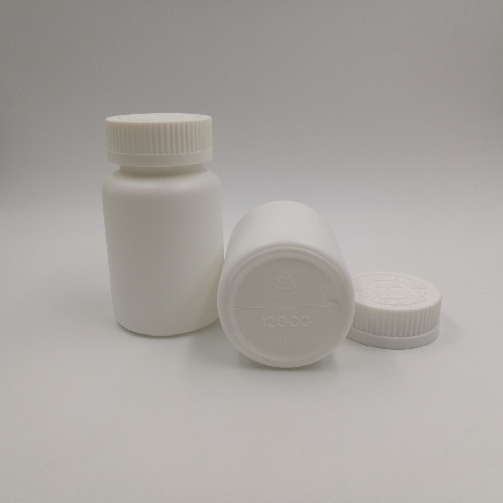 

50pcs/lot 120ml 120cc HDPE white Capsule pill bottle, empty plastic refillable Pill container with CRC Cap