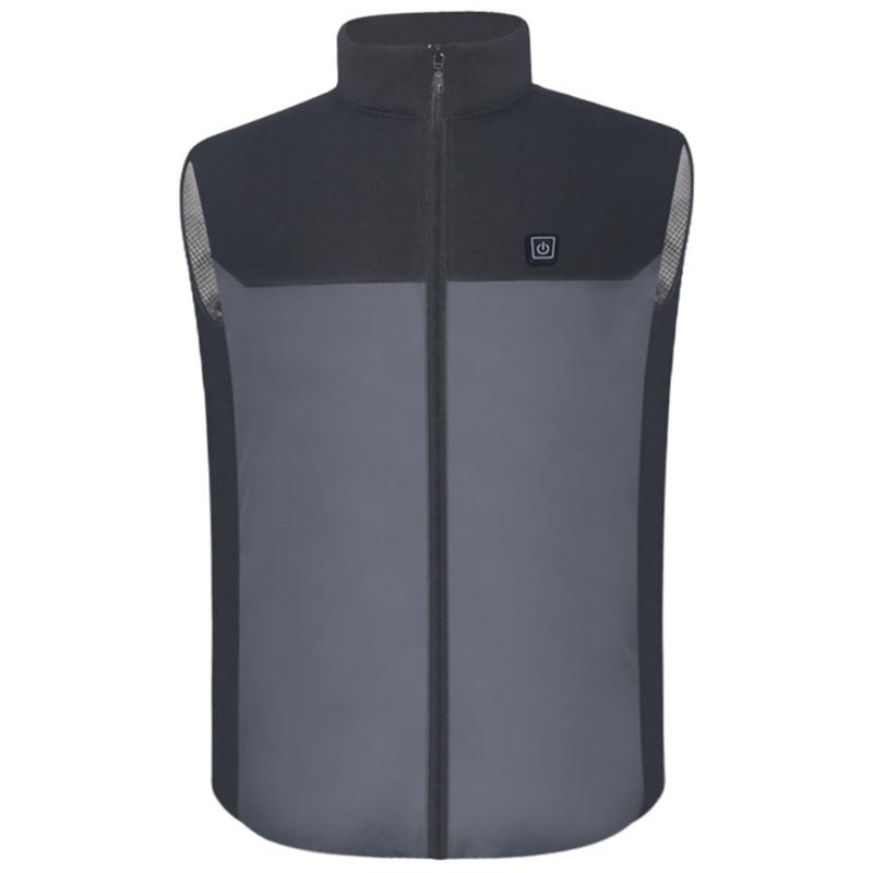 

3 Modes Smart Temperature Control Electric Heating Vest Winter Adjustable Hiking Infrared Washable Carbon Fiber USB Charging, As pic