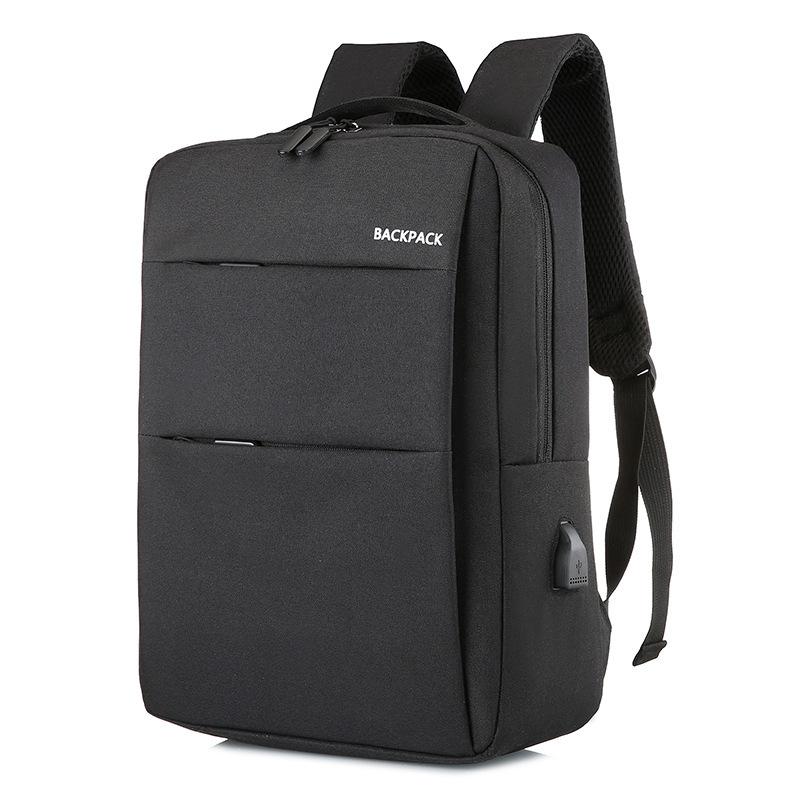 

2020 Both Shoulders laptop anti theft Backpack Male School Wind Solid Color Student A Bag Outdoor Sport Travelling Bag, Black