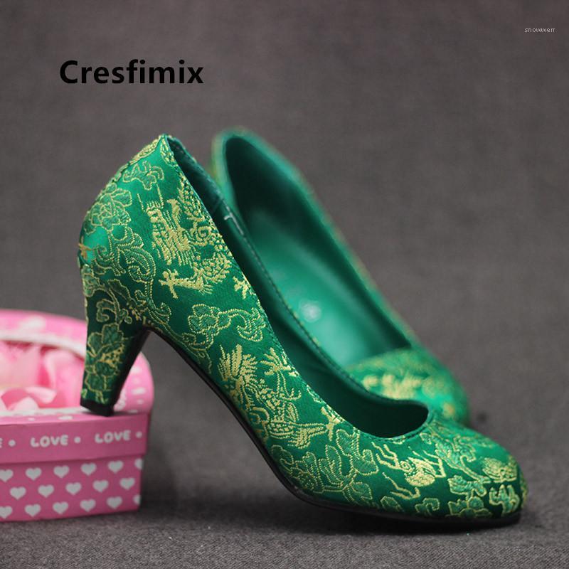 

Cresfimix Lady Fashion Sweet Red Party Night Club High Heel Shoes Women Casual Blue Pattern Stylish High Heel Pumps Zapato B55191