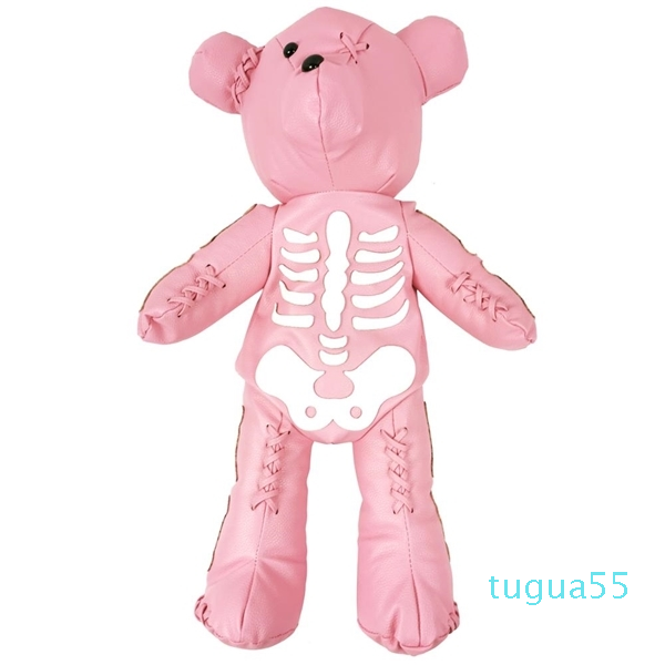 

Fashion Skeleton Bear Female Backpack Punk Style School Bags Designer Backpacks for Adolescent Girls, Red