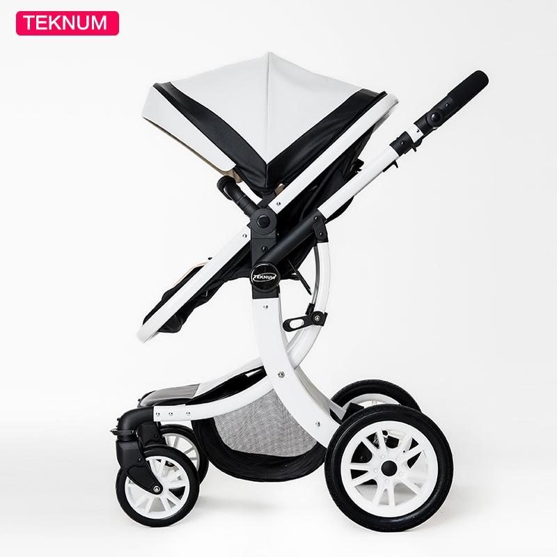 

Teknum 2 in 1 High Landscape X Design Baby Stroller newborn baby pram Six Free Gift free Ship 0-3 year Leather Pram1