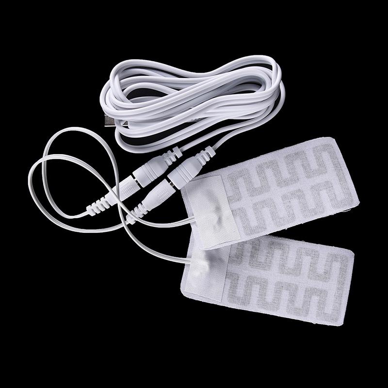 

2Pcs/Lot 5*9CM 5V USB Heated Socks Carbon Fiber Pads Electric Heated Insoles Winter Warm Arm Hands Waist Gloves New Sale, White