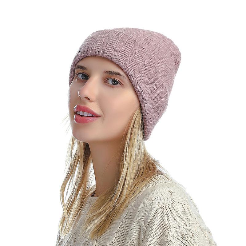 

2020 Winter Knitted Hats Unisex Ear Protection Beanie Caps Women Classic Stripe Pullover Hats Keep Warm Cotton Woolen Cap, Dark blue