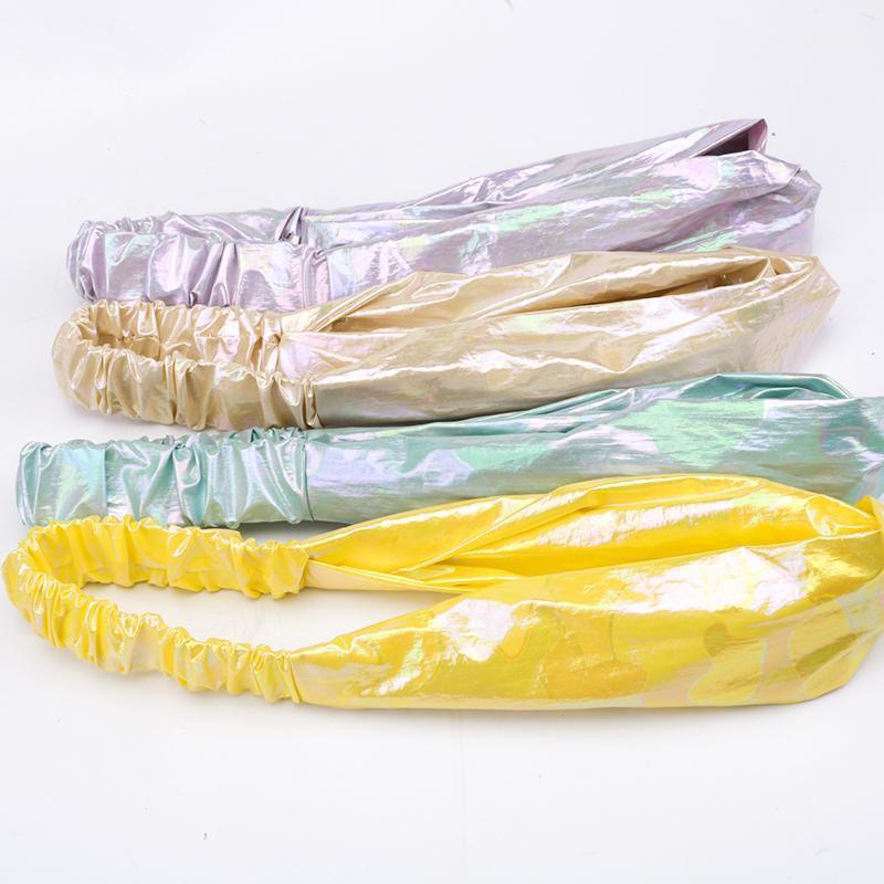 

Hair Clips & Barrettes Four Seasons Fresh Waterproof Fabric Headband Temperament Age-reducing Geometric Shape Laser Cross Elastic, Golden;silver