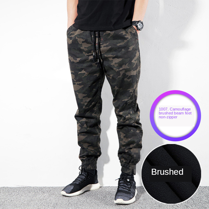 

2020 Camouflage Cargo of Men Jogger Winter See Thickening Jogging Clothes Elastic Waist Streetwear Overalls Male Pants Hgrk, 1007a green layer