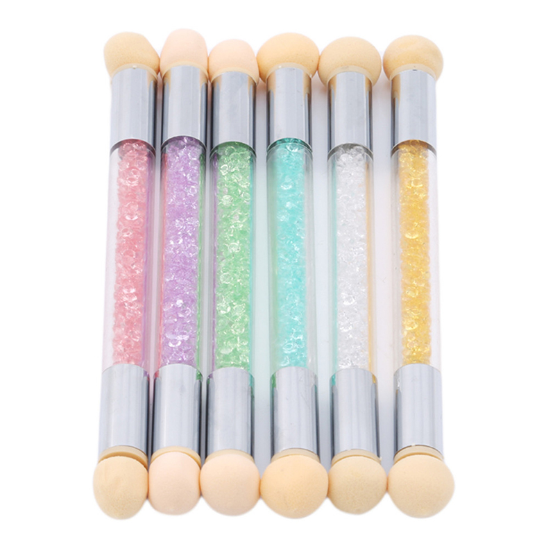 

6Colors Nail Brush Set Gradient Sponges Nail Art Brushes Pen Acrylic Gel Glitter Powder Picking Dotting Tools Manicure