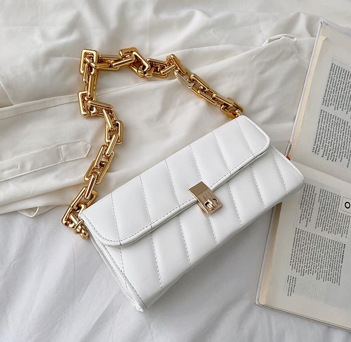 

French Bag Western Style Female 2021 New Trendy Chain Small Wild Texture Single Shoulder Armpit Bag Handbag, Blue