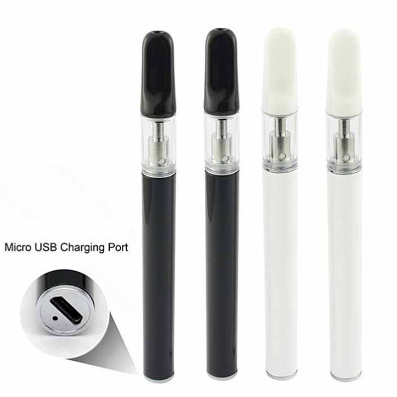 

Thick Oil Disposable Vape Pen Starter Kit 280mAh Rechargeable Battery 0.5ml Ceramic Coil Empty Cartridge Vaporizer With Bottom USB Port
