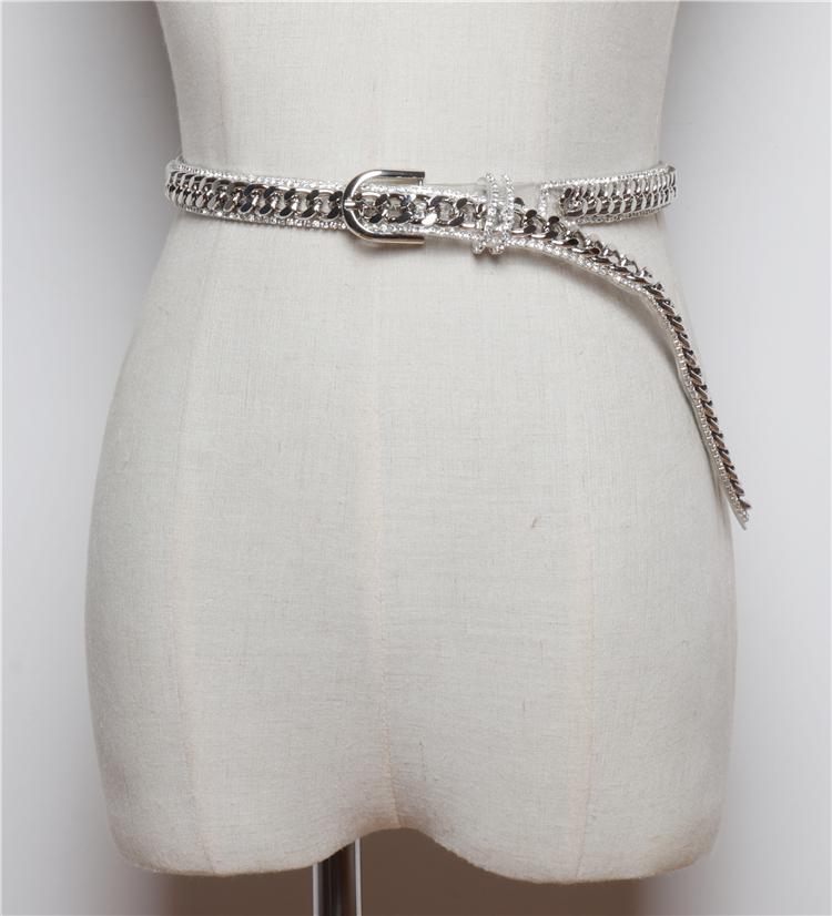 

2020 Luxury Bling Rhinestone PVC Slim Corset Strap Autumn Metal Plastic Jean Pant Belt Waistband Ladies Dress Belt Decoration, Black