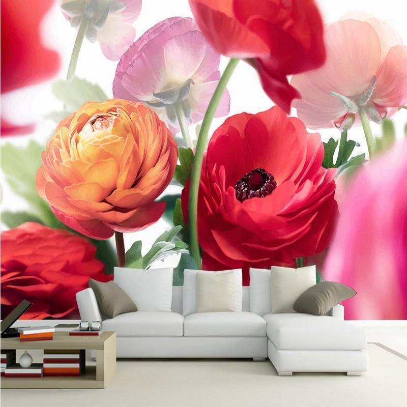 

Drop Shipping Wallpaper For Walls 3 D Modern Design Colorful Flowers Wallpaper Murals Living Room Balcony Decoration Background1, As pic