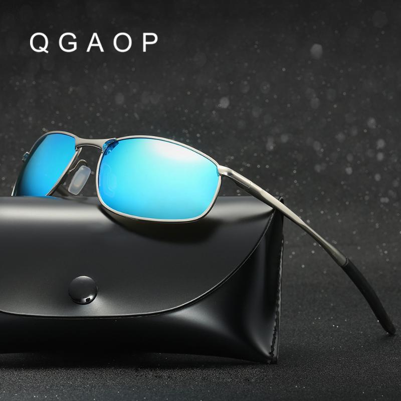 

QGAOP Sunglasses Mens for Women Polarized Outdoor Driving Classic Mirror Sun Glasses Metal Frame UV400 Eyewear With Case