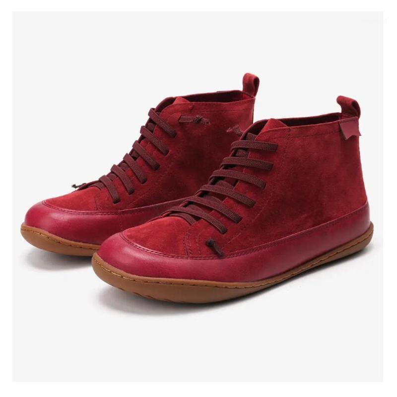 

New Ankle Boots Women Autumn Winter Vintage Leather Short Boots Botas Mujer Waterproof Shoes Round Toe Women Shoes Botines1, Blue