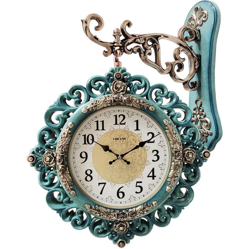 

Large European Wall Clock Luxury Silent Art Simple Double Sided Wall Clock Living Room Relogio De Parede Home Decoration DA60WC