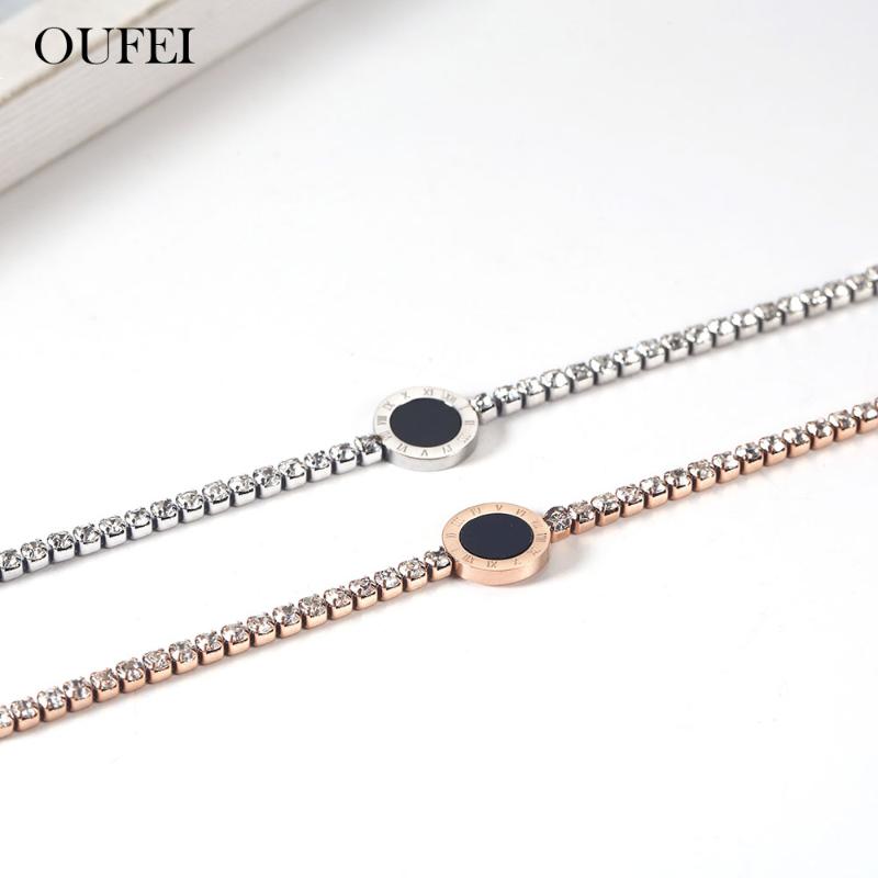 

OUFEI Stainless Steel Jewelry Woman Rose gold Shell Bracelets Bangles For Women Jewelry Accessories Offers With Free Shipping