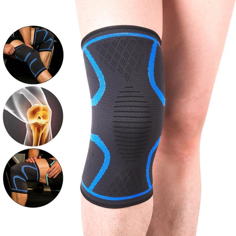 

1PCS Fitness Running Cycling Knee Support Braces Elastic Nylon Sport Compression Knee Pad Sleeve for Basketball Volleyball1, Black