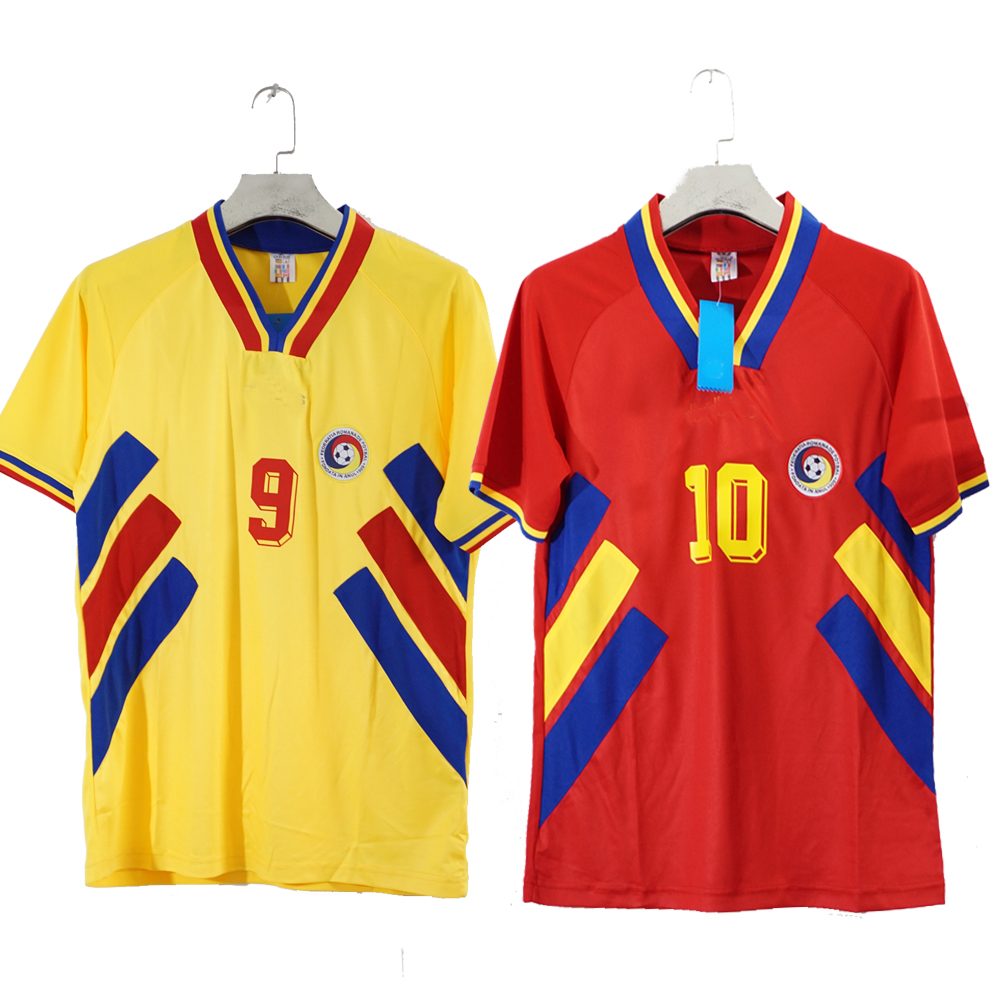 

Free shipping 1994 romania HAGI RADUCIOIU vintage soccer jersey, Home red