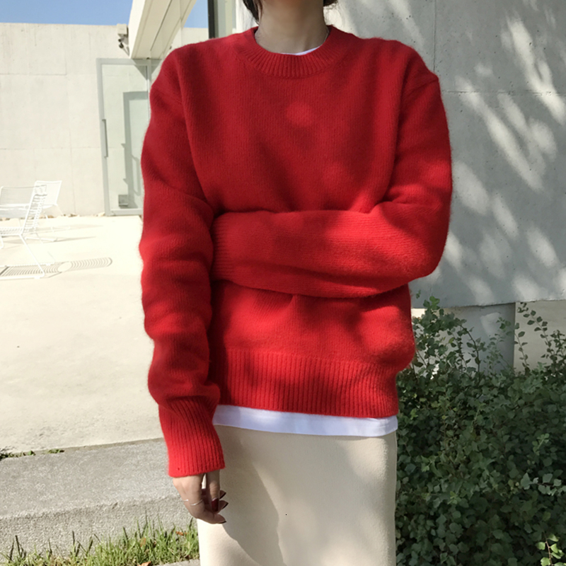 

2021 New Basic O-neck Knitted Jumpers for Women Casual Long Sleeve Winter Sweater Female Pullovers Lttx, Green
