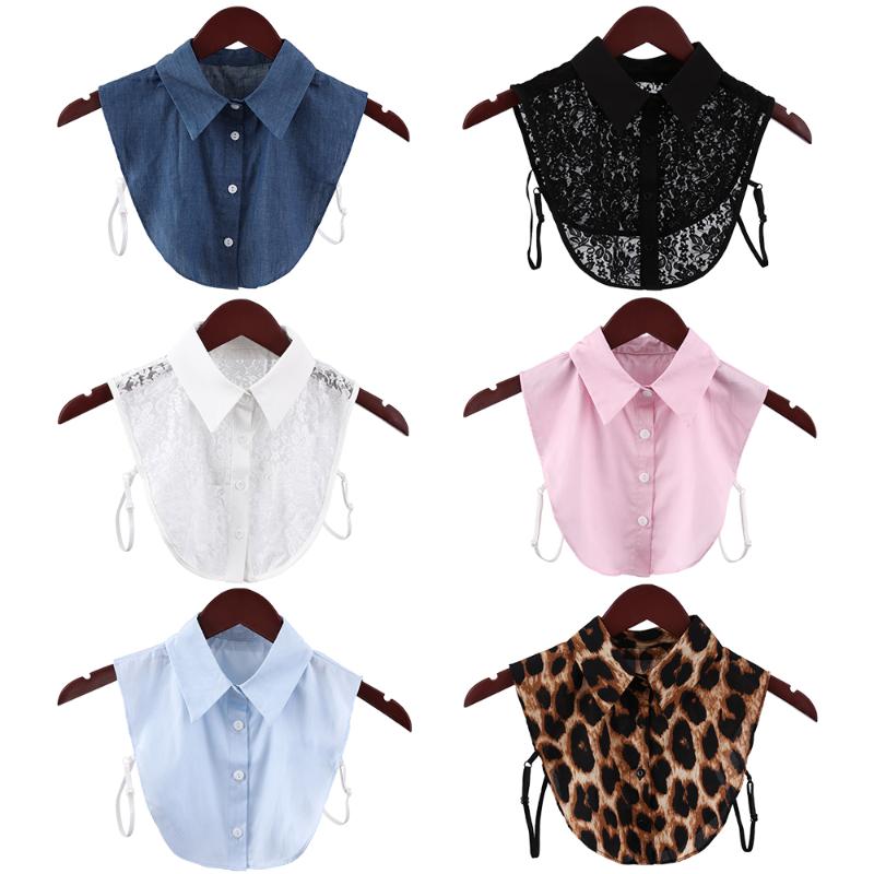 

Bow Ties Lace Cotton Fake Collar Women Men Shirt Style Detachable Leopard Stripe False Lapel Blouse Top Clothes Accessorie