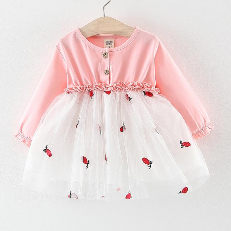 

Girl Dress Toddler Kids Baby Girls Embroideried Tulle Patchwork Tutu Princess Party Long Sleeve Dress Clothing for Kids M50#, Pk
