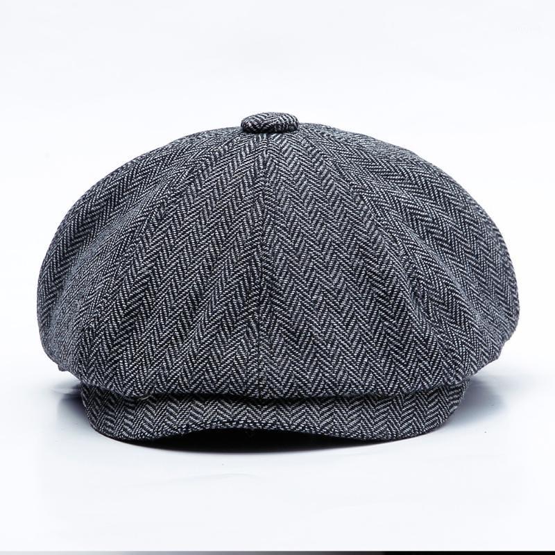 

Berets Man Cotton British Vintage Flat Caps Gatsby Male Solid Gray Black Spring Autumn Winter Adjustable Driver Hats1, Dark grey