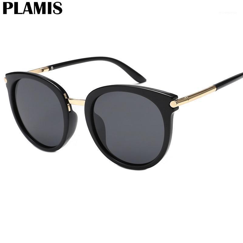 

2020 New Fashion Round Plastic Women Sunglasses Brand Design Cat Eye Reflective Lenes Sun Glasses For Ladies Oculos UV4001