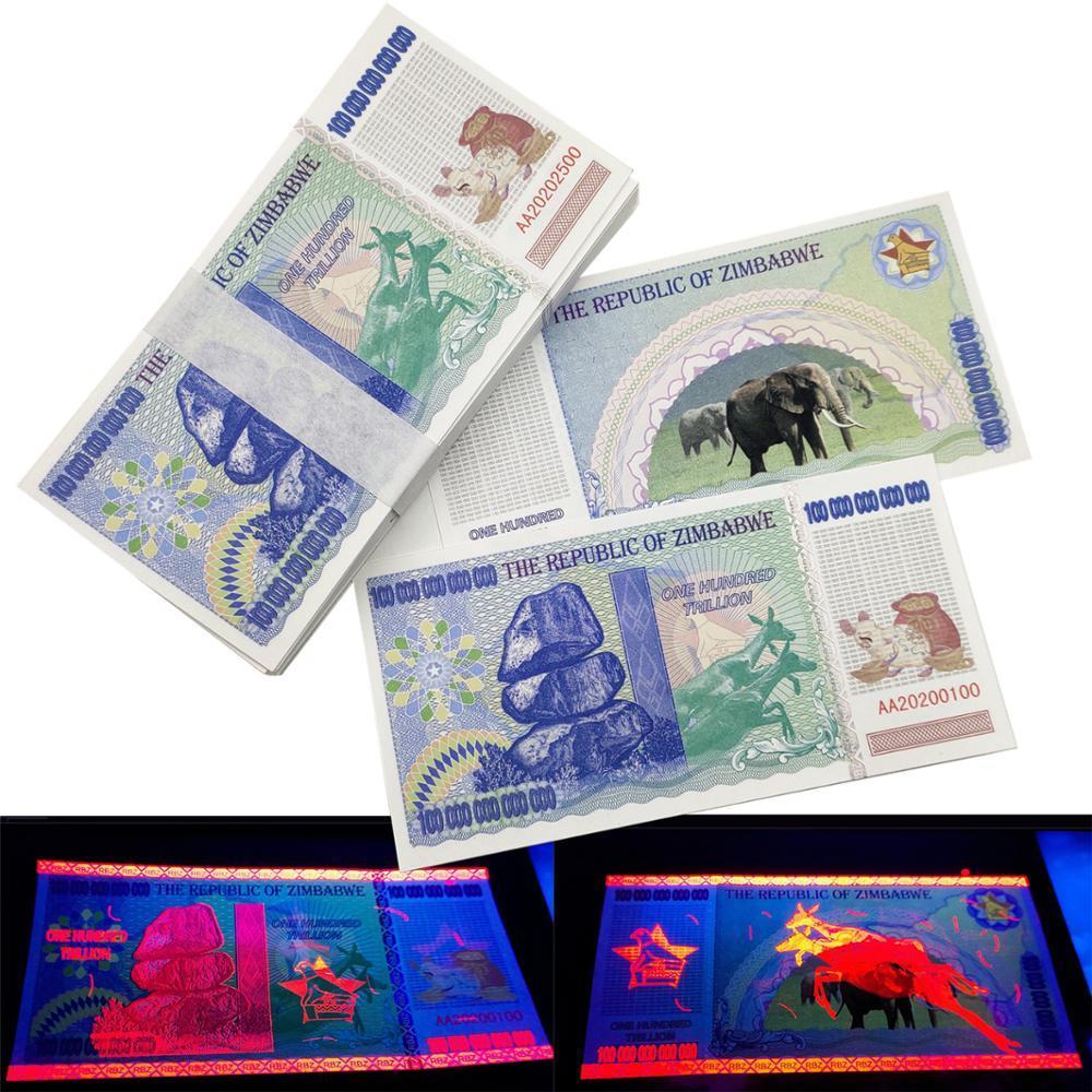 

Zimbabwe Paper Anti Fake Money 100 Trillion Banknote Bank Note Bills Non-currency Collectibles 201125