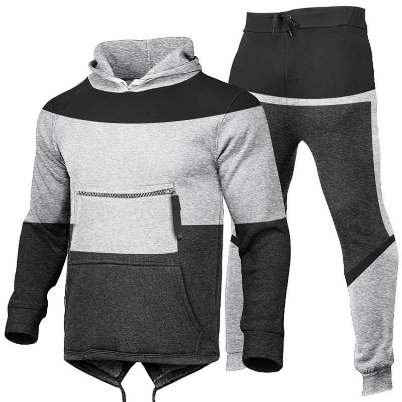 

Tracksuit Autumn Running Splicing Tracksuit Men Sweatshirt Sports Set Gym Clothes Men Sport Suit Training Suit Sport Wear, Color 4