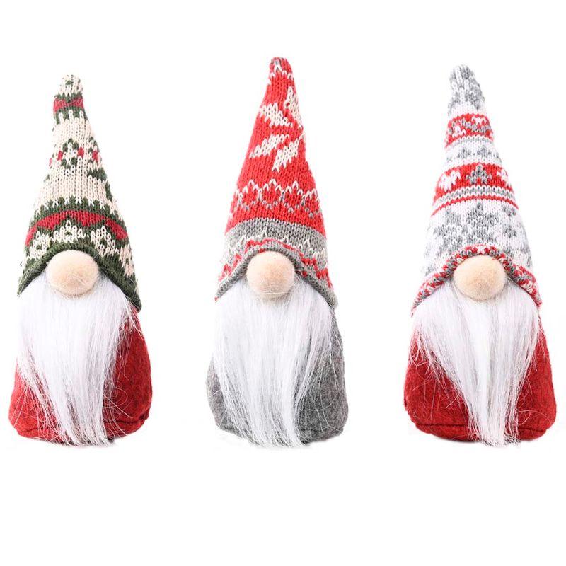 

Christmas Gnome Handmade Knitted snowflake Pattern Swedish Tomte Kids Xmas Gifts